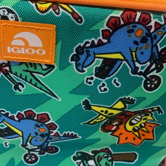 Igloo Insulated Cooler Bag Horizontal Dinosaur Graphic Teal NWT - Picture 2 of 12